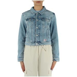 Tommy Jeans, Denim Jack Blauw, Dames, Maat:M