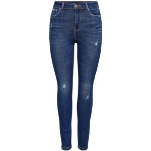 Only, Jeans, Dames, Blauw, W26 L32, Katoen, Slim-fit jeans