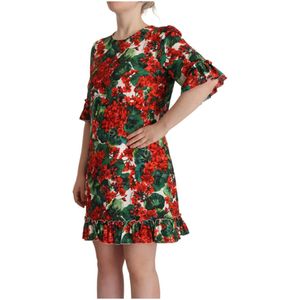 Dolce & Gabbana, Kleedjes, Dames, Veelkleurig, M, Elegante Bloemen Mini Jurk