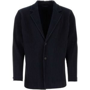 Issey Miyake, Midnight Blue Blazer Blauw, Heren, Maat:L