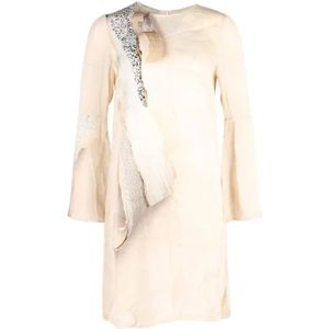 Stella McCartney Pre-owned, Pre-owned Silk dresses Beige, Dames, Maat:M