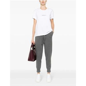 Stella McCartney, Tops, Dames, Wit, L, Katoen, Witte Hart Creweck T-shirts en Polos