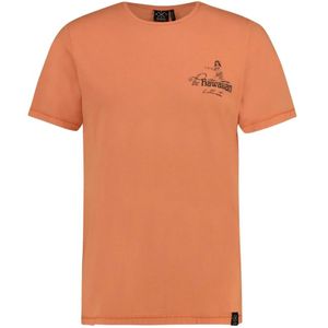 Kultivate, Tops, Heren, Oranje, 2Xl, Katoen, Hawaiiaans T-shirt met korte mouwen