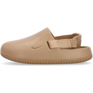 Nike, Schoenen, Dames, Beige, 35 1/2 EU, Calm Mule Hemp Sabot Gevormd Ontwerp