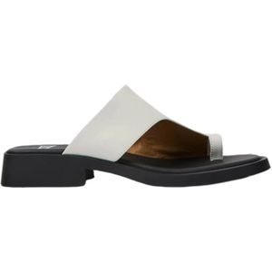 Camper, Moderne en Unieke Witte Leren Sandalen Wit, Dames, Maat:38 EU