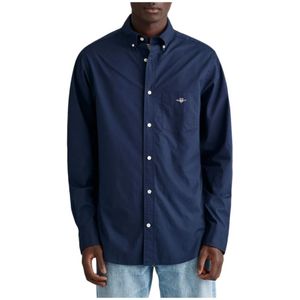 Gant, Blouses & Shirts Blauw, Heren, Maat:L