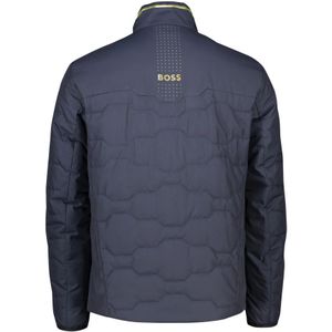 Hugo Boss, Jassen, Heren, Blauw, L, Polyester, Donkerblauwe Winterjas met Rits