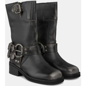 Alma EN Pena, Schoenen, Dames, Zwart, 37 EU, Dames Bikerlaarzen met Gespen