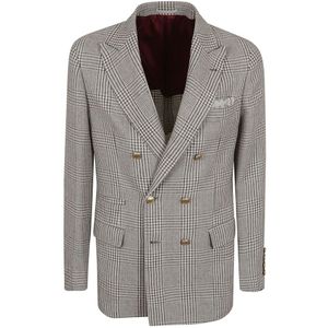 Brunello Cucinelli, Blazers Grijs, Heren, Maat:M