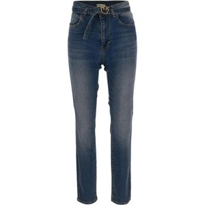 Pinko, Jeans, Dames, Blauw, W26, Katoen, Slim-fit Jeans