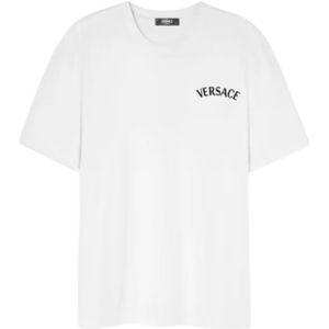 Versace, Witte T-shirts en Polos Wit, Heren, Maat:L