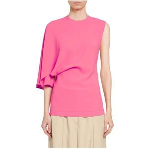 Stella McCartney, Blouses & Shirts, Dames, Roze, S, Asymmetrische One Shoulder Top