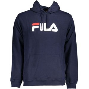 Fila, Sweatshirts & Hoodies, Heren, Blauw, M, Katoen, Blauwe Katoenen Hoodie met Print