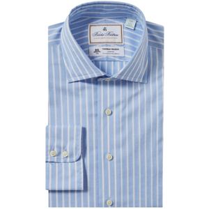 Brooks Brothers, Overhemden, Heren, Blauw, 3Xl, Katoen, Lichtblauwe Slim Fit Katoen Linnen Overhemd met Engelse Spreidkraag