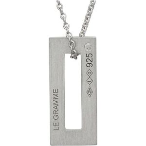 Le Gramme, Medailleketting 1,5 g geborsteld zilver Grijs, unisex, Maat:ONE Size