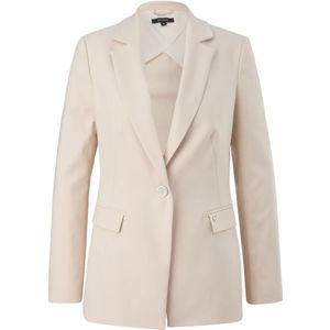 Comma, Getailleerde Blazer voor Vandaag en Morgen Beige, Dames, Maat:S