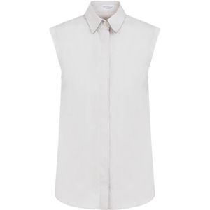 Brunello Cucinelli, Warme Witte Shirt Wit, Dames, Maat:XS