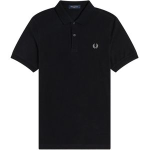 Fred Perry, Tops, Heren, Zwart, XL, Katoen, M6000 Plain Polo - Zwart/Chroom