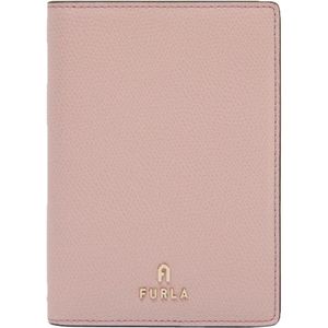 Furla, Paspoorthouder van bedrukt leer Roze, Dames, Maat:ONE Size