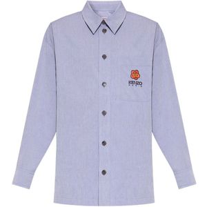 Kenzo, Overhemden, Heren, Grijs, L, Katoen, Normaal shirt