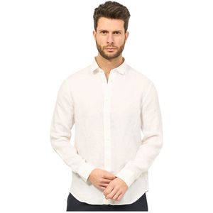 Armani Exchange, Overhemden, Heren, Wit, XL, Linnen, Blouses Shirts