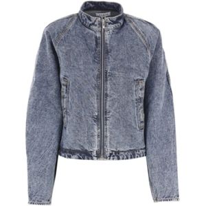 Alaïa, Jassen, Dames, Blauw, M, Denim, Blauwe Denim Ritsjas