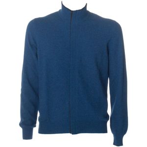 Gran Sasso, Cardigan Zip Blauw, Heren, Maat:L