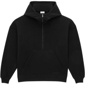 Saint Laurent, Sweatshirts & Hoodies, Heren, Zwart, M, Katoen, Zwarte Sweater met Halve Rits Kraag