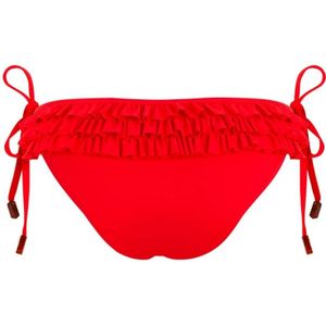 Vilebrequin, Badkleding, Dames, Rood, S, Solide Mini Bikini Broekje met Zijbanden voor Dames