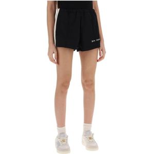 Palm Angels, Korte broeken, Dames, Zwart, M, Shorts met contrastbanden