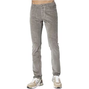 Jacob Cohën, Broeken, Heren, Grijs, W31, Katoen, Slim Fit Corduroy Jeans in Taupe Grijs