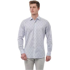 Bagutta, Overhemden, Heren, Veelkleurig, XL, Katoen, Multicolor Italiaanse Kraag Katoenen Overhemd