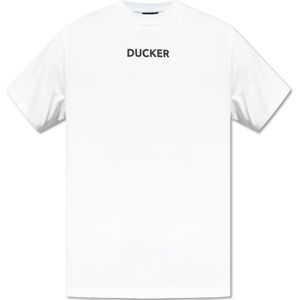 Save The Duck, Tops, Heren, Wit, XL, Katoen, Bedrukt T-shirt
