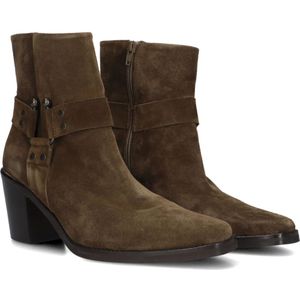 Lina Locchi, Schoenen, Dames, Bruin, 41 EU, Suède, Bruine Suède Enkellaarsjes