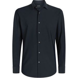 Boggi Milano, Overhemden, Heren, Blauw, S, Nylon, B Tech Slim fit stretch nylon overhemd