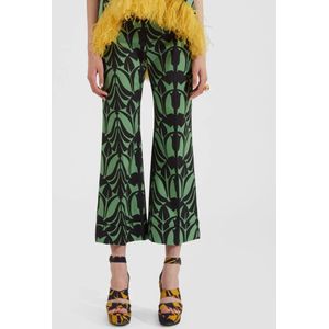 La DoubleJ, Broeken, Dames, Veelkleurig, L, Katoen, Hendrix Broek - Ananas Print, Hoge Taille, Zware Katoen