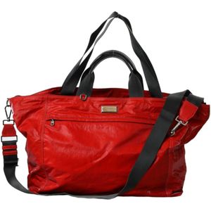 Dolce & Gabbana, Tassen, unisex, Rood, ONE Size, Nylon, Rode Nylon-Kalfsleren Schoudertas