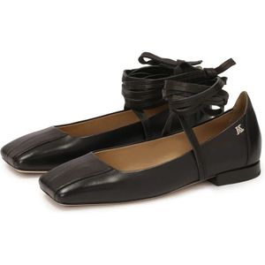 Kazar Studio, Schoenen, Dames, Zwart, 37 EU, Leer, Zwarte platte pumps met vierkante neus