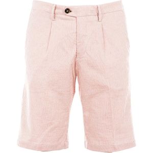 Liu Jo, Korte broeken, Heren, Roze, 3Xl, Katoen, Heren Roze Seersucker Bermuda Shorts