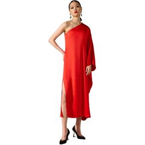 Karl Lagerfeld, Kleedjes, Dames, Rood, L, Polyester, Maxi Kleedjes