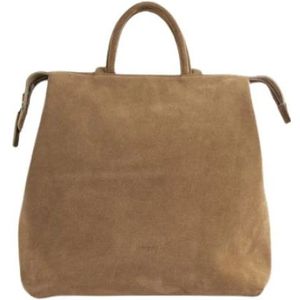 Marsell, Bruine suède shopper tas Bruin, Dames, Maat:ONE Size