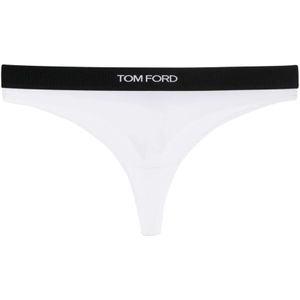 Tom Ford, Ondergoed, Dames, Wit, M, Witte Logo Tailleband String