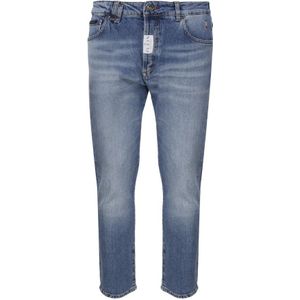 Philipp Plein, Jeans, Heren, Blauw, W31, Katoen, Slim-fit Jeans