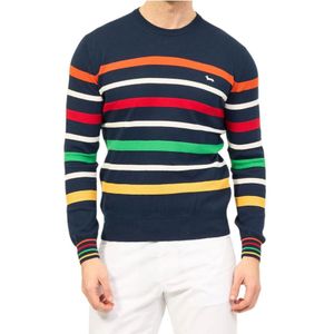 Harmont & Blaine, Truien, Heren, Veelkleurig, 2Xl, Katoen, Gestreepte Katoenen Crewneck Trui