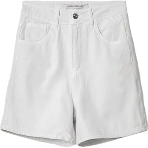 Hinnominate, Korte broeken, Dames, Wit, W26, Denim, Denim Bermuda Shorts voor vrouwen