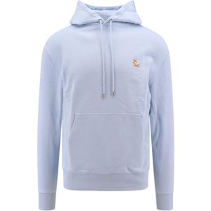 Maison Kitsuné, Sweatshirts & Hoodies, Heren, Blauw, S, Katoen, Blauwe hoodie, lange mouw, 100% katoen