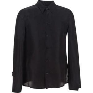 Sapio, Blouses & Shirts, Dames, Zwart, S, Zwarte zijden shirt met lange mouwen