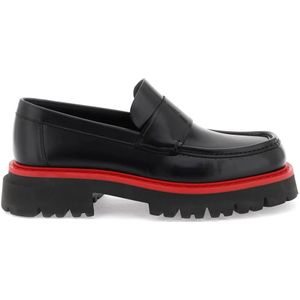 Salvatore Ferragamo, Leren Mocassins met Platform Veelkleurig, Heren, Maat:42 EU