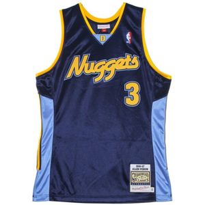 Mitchell & Ness, Sport, Heren, Blauw, S, Mouwloos Basketbalshirt
