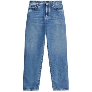 Max Mara Weekend, Jeans, Dames, Blauw, S, Katoen, Relaxed-fit straight-leg jeans met '90s silhouet